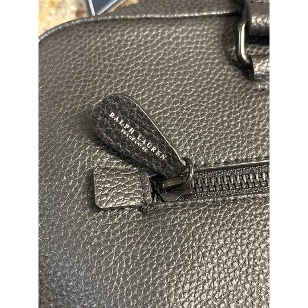 NEW Ralph Lauren Ralphs Club Black Pebbled Messenger Bag Briefcase Laptop Case